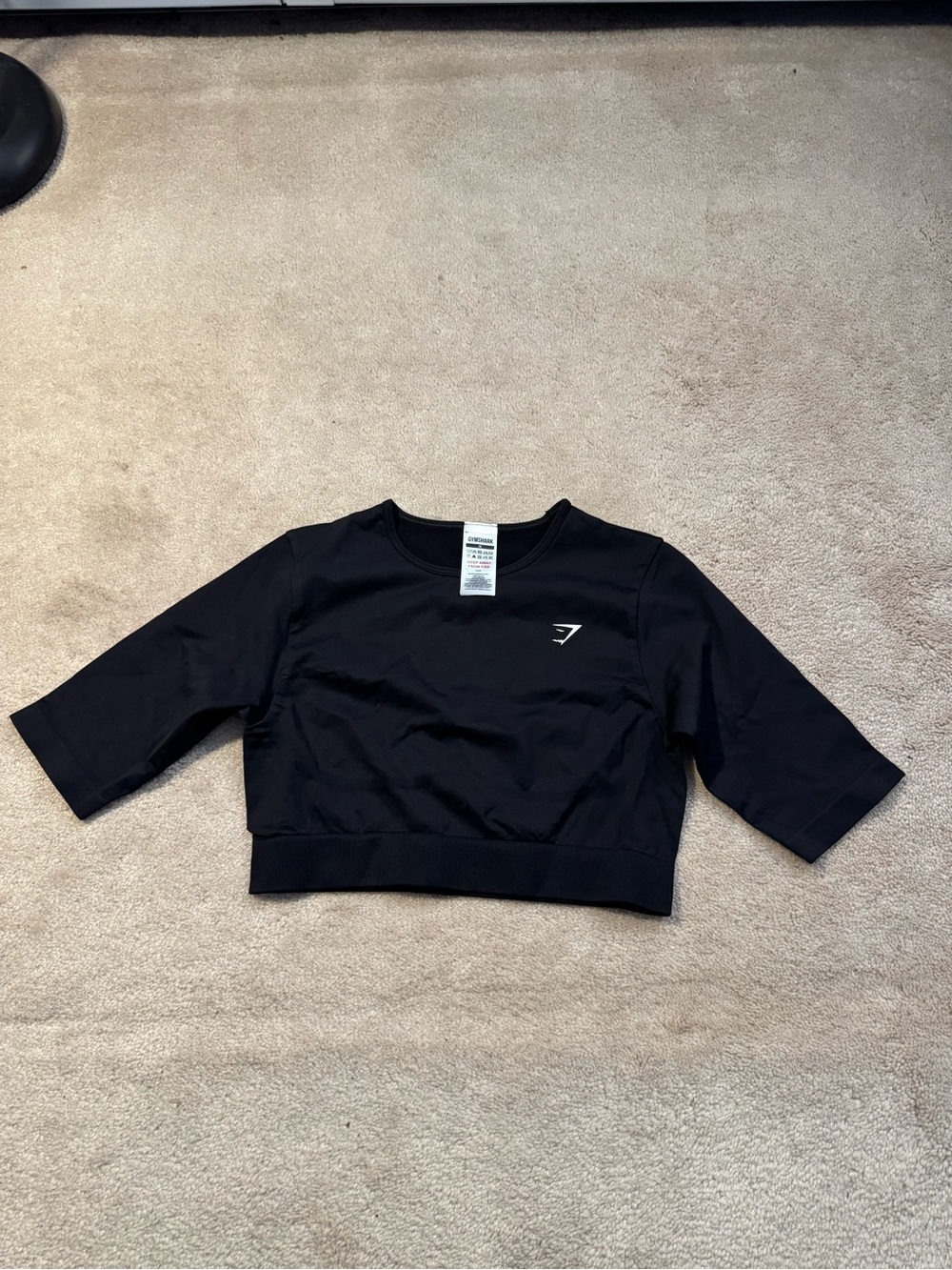 Gymshark Black Cropped Athletic Top